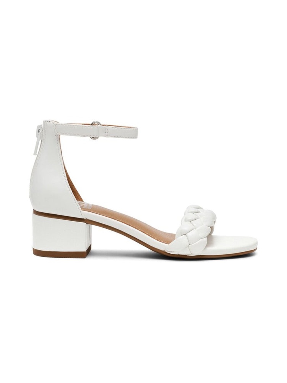 NEW! Dolce Vita Gretta White Braided Ankle-Strap Block Sandals. Girl’s 2. - Picture 4 of 12